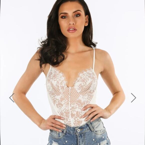 Vera & Lucy Eyelash Lace Bodysuit - Picture 1 of 8